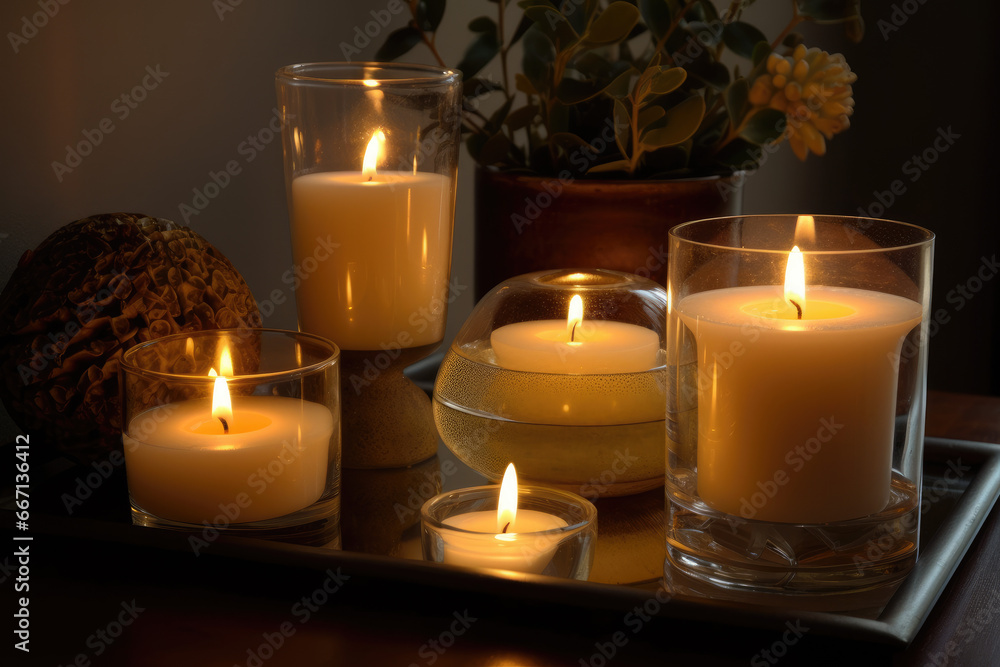 Canvas Prints candles in the room - generative ai