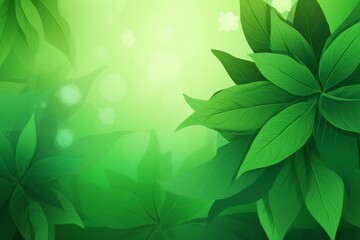 Background with green leaves. Generative AI