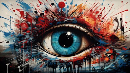 Eye illustration background, pupil and iris design - obrazy, fototapety, plakaty