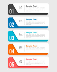 Vertical infographic 5 steps or options. Vector illustration.