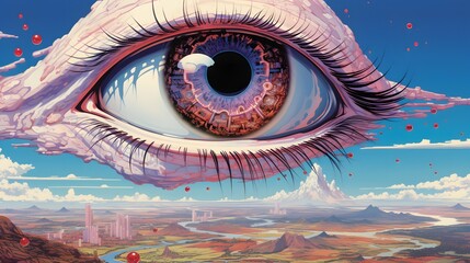 Eye illustration background, pupil and iris design