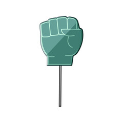 sport foam fan finger cartoon. win team, support victory, football number sport foam fan finger sign. isolated symbol vector illustration