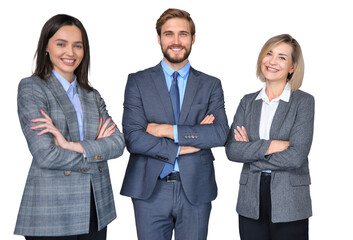 group of successful business people on a transparent background - obrazy, fototapety, plakaty