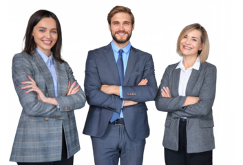 group of successful business people on a transparent background
