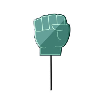 sport foam fan finger cartoon. win team, support victory, football number sport foam fan finger sign. isolated symbol vector illustration