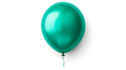 Emerald Balloon on a white Background. Template with Copy Space 
