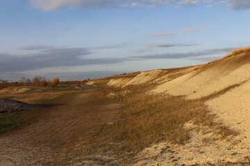 A dirt road in a desert