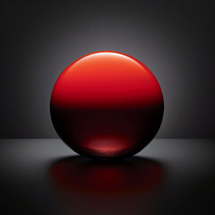 Fondo con detalle de esfera de tonos rojos con difuminado de sombras y fondo de tonos grises