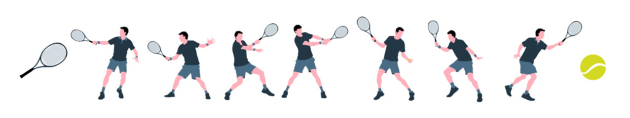 Tennis, tennis player man, male sports person, tennis element - obrazy, fototapety, plakaty