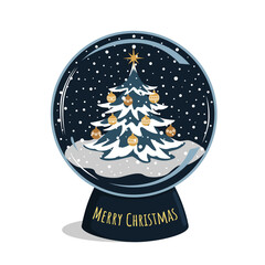 Snow globe with Christmas tree.