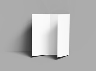 Blank A4 Trifold booklet template for presenting your design. 3d rendering