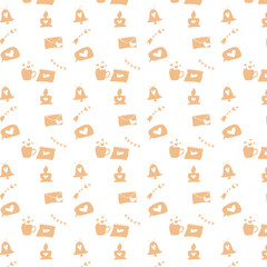 Background with hearts beige boho valentines day decoration design

