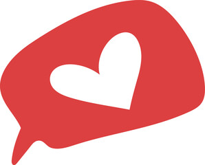 Speech bubble heart pink decoration design.