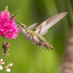 Fototapeta premium hummingbird feeding on flower