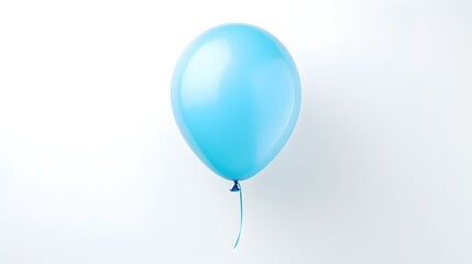 Light Blue Balloon on a white Background. Template with Copy Space 