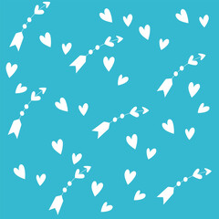 Background with hearts blue valentines day decoration design