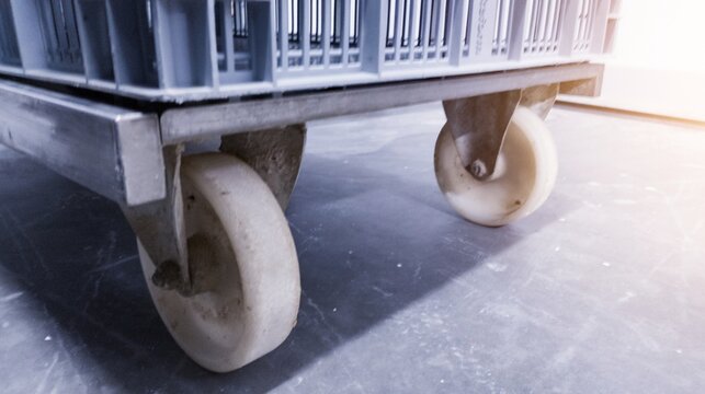 Industrial trolley singel swivel rubber caster wheels with steel plate. 
