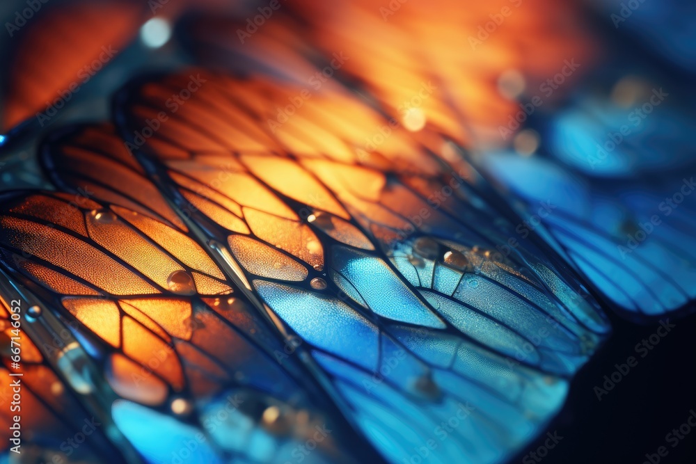 Poster a close up of a glass object with water droplets on it. generative ai