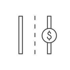 Toll way line outline icon