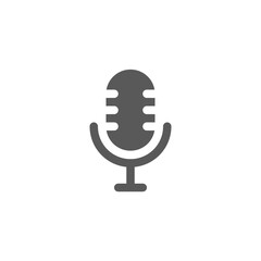 Microphone icon flat style in black color