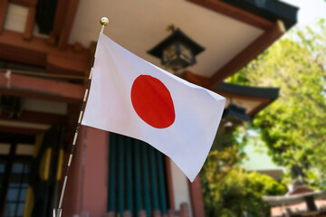 日本国旗がはためく - obrazy, fototapety, plakaty