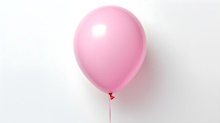 Light Pink Balloon on a white Background. Template with Copy Space 