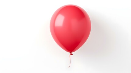 Light Red Balloon on a white Background. Template with Copy Space 