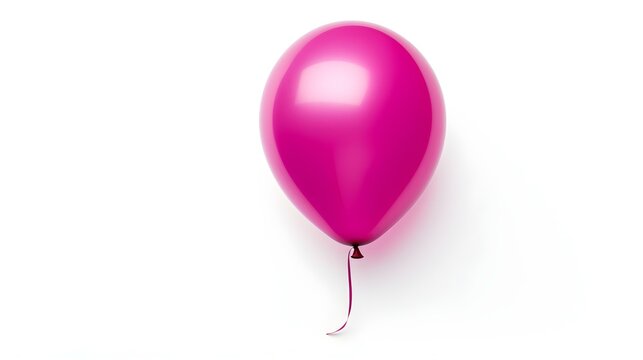 Magenta Balloon on a white Background. Template with Copy Space 