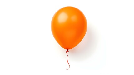 Orange Balloon on a white Background. Template with Copy Space 