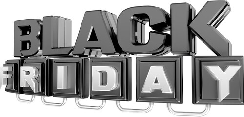 logotipo 3d black friday para promocoes de redes sociais