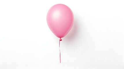 Pink Balloon on a white Background. Template with Copy Space 