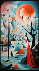 night scene with moon