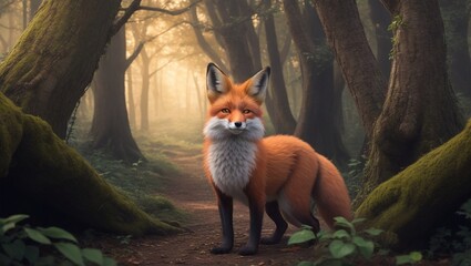 red fox in the woods