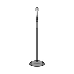 speech microphone stand cartoon. radio speak, voice entertainment, technology media speech microphone stand sign. isolated symbol vector illustration