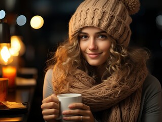 Girl with mug of coffee