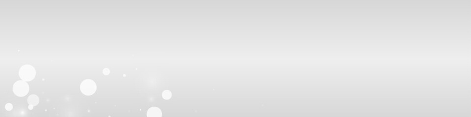 White Snowflake Vector Grey Panoramic Background.