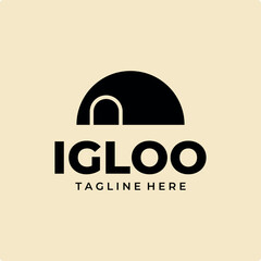 igloo house logo vector vintage simple illustration template icon graphic design