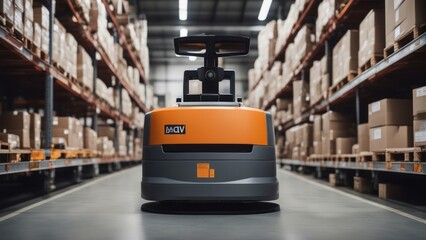AGV (Automated guided vehicle) in warehouse logistic and transport
