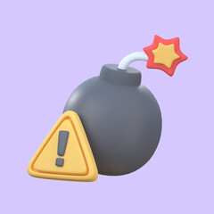 Obraz premium Time bomb with surveillance symbol Warning before the financial crisis. 3D Illustration with clipping path.