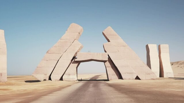 Motion by the road through The Gate of Allah in Ras Muhammad National Park
