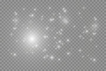 Dust sparks, golden stars shine special light.