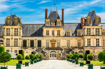 Fontainebleau palace (Chateau de Fontainebleau) outside Paris, France