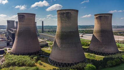 Fiddlers Ferry Power Station a decommissioned coal fired power station located in Warrington,...