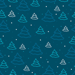 Seamless Christmas tree pattern with cones . Festive Christmas seamless background for printing on textiles, fabric, wallpaper, wrapping paper, greeting cards.