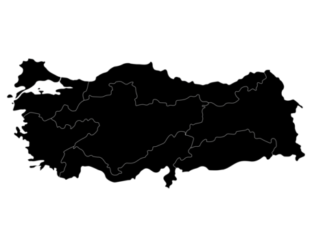 Turkey map with main regions. Map of Turkey