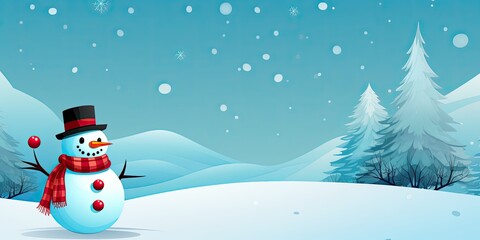 Snowman Christmas celebrating background concept featuring a festive and magical scene