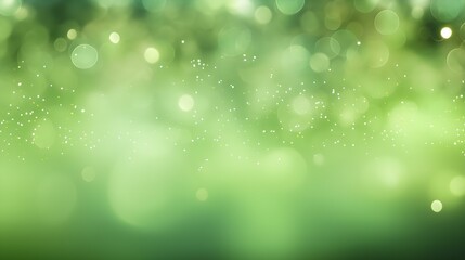 Obraz premium Shiny Background of Light Green Bokeh Lights. Festive Wallpaper for Holidays and Celebrations
