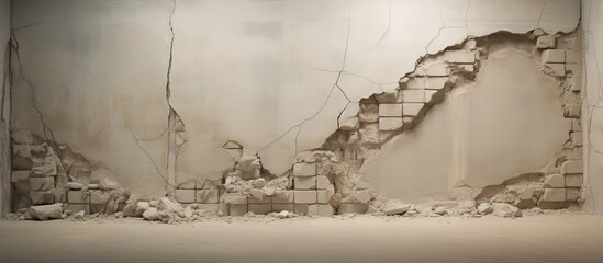 Earthquakes cause cracks or damage to cement walls or surfaces