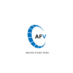 AFV logo. A F V design. White AFV letter. AFV, A F V letter logo design. Initial letter AFV linked circle uppercase monogram logo.