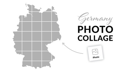 Germany collage. Travel guide photo concept. Map of Germany photo collage. 